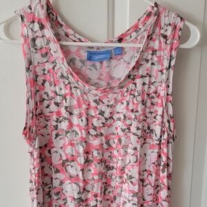 Pink and Gray Sleeveless Top